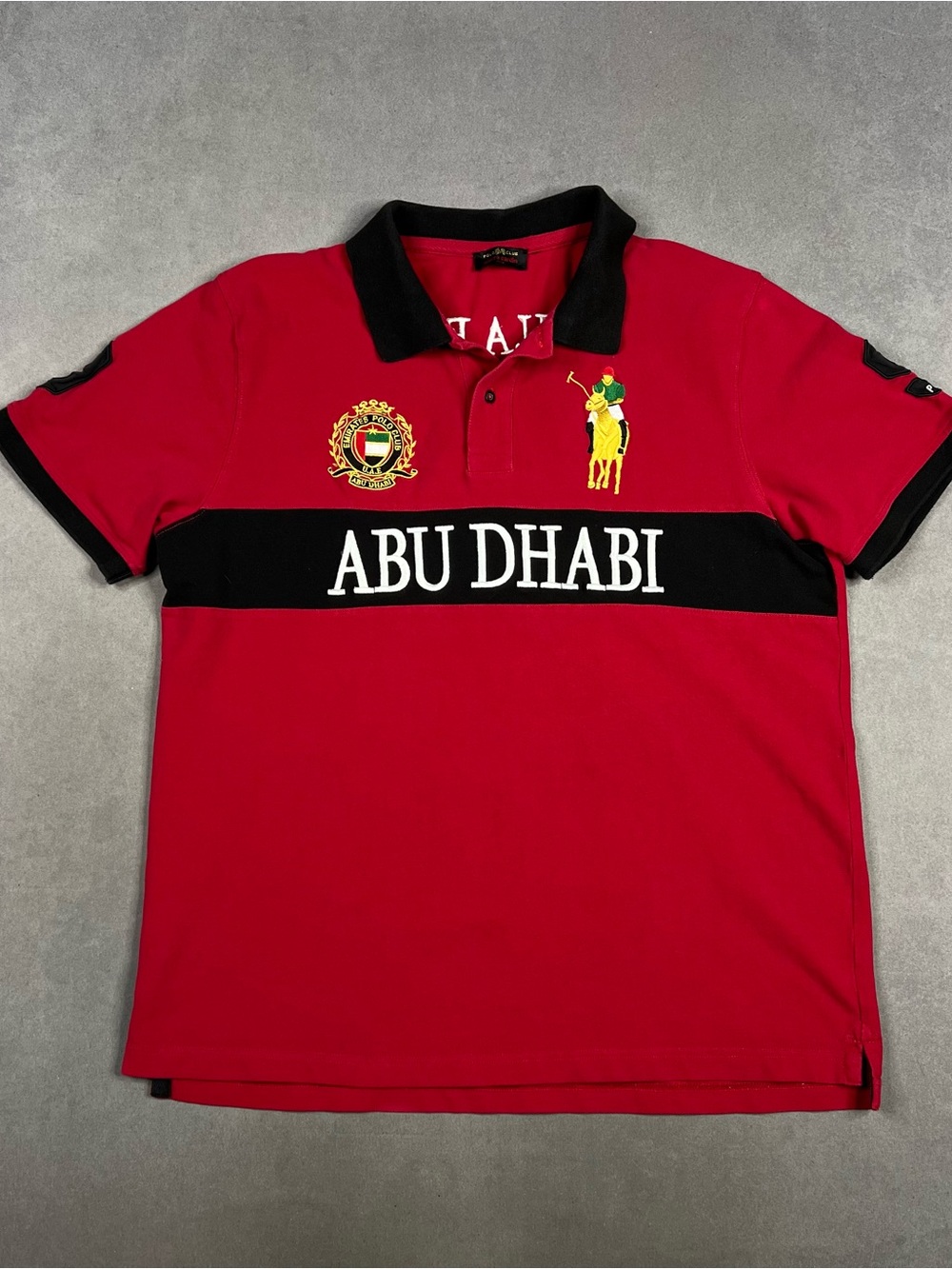 Pierre Cardin Polo Club Abu Dhabi UAE Polo Shirt Red & Black